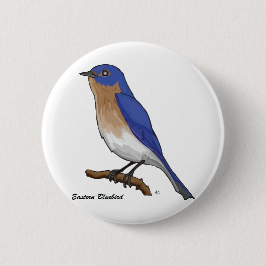 EASTERN BLUEBIRD RONDE BUTTON 5,7 CM (Voorkant)