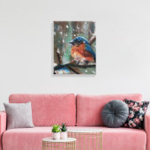 Eastern Bluebird Song Bird Winter Scene Canvas Afdruk (Insitu (Woonkamer))