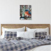 Eastern Bluebird Song Bird Winter Scene Canvas Afdruk (Insitu (Slaapkamer))