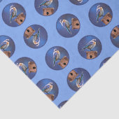 Eastern Bluebird Vrouw Schilderen Originele Vogelk Tissuepapier (Detail)