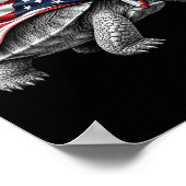 Eastern Box Turtle 4th Of July Aamerican Flag Poster (Hoek)