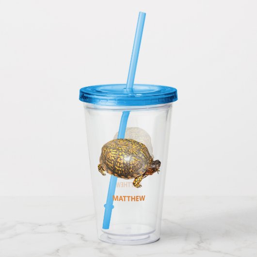 Eastern Box Turtle Foto gepersonaliseerd Acryl Drinkbeker (Achterkant)