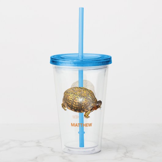 Eastern Box Turtle Foto gepersonaliseerd Acryl Drinkbeker (Voorkant)