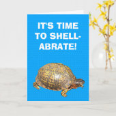 Eastern Box Turtle Funny Birthday Kaart (Gele Bloem)