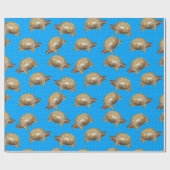Eastern Box Turtles Bright Blue Pattered Cadeaupapier (Vlak)