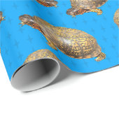 Eastern Box Turtles Bright Blue Pattered Cadeaupapier (Rol Hoek)