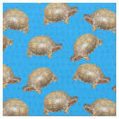 Eastern Box Turtles Bright Blue Pattered Stof (Close Up)