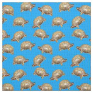 Eastern Box Turtles Bright Blue Pattered Stof