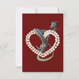 Eastern Chinese Dragon Pearl Heart Kaart
