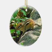 Eastern Chipmunk on Log Keramisch Ornament (Rechts)