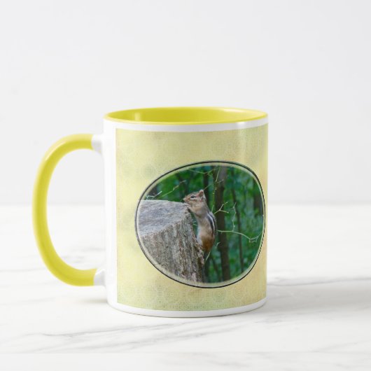 Eastern Chipmunk op Stump Mok (Links)