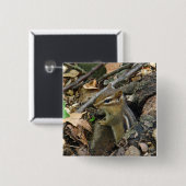 Eastern Chipmunk - Tamias striatus Vierkante Button 5,1 Cm (Voorkant /achterkant)