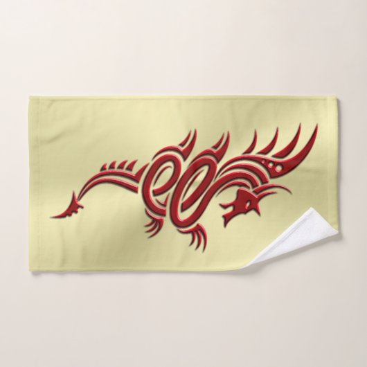 Eastern Crimson Dragon, ingegraveerd op goud Bad Handdoek (Handdoek)