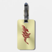 Eastern Crimson Dragon, ingegraveerd op goud Bagagelabel (Achterkant verticaal)