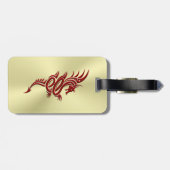 Eastern Crimson Dragon, ingegraveerd op goud Bagagelabel (Achterkant horizontaal)