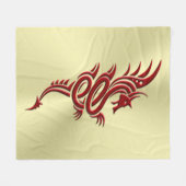 Eastern Crimson Dragon, ingegraveerd op goud Fleece Deken (Voorkant (Horizontaal))