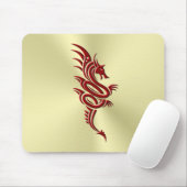 Eastern Crimson Dragon, ingegraveerd op goud Muismat (Met muis)