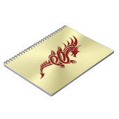 Eastern Crimson Dragon, ingegraveerd op goud Notitieboek (Linkerzijde)