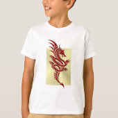 Eastern Crimson Dragon, ingegraveerd op goud T-shirt (Voorkant)