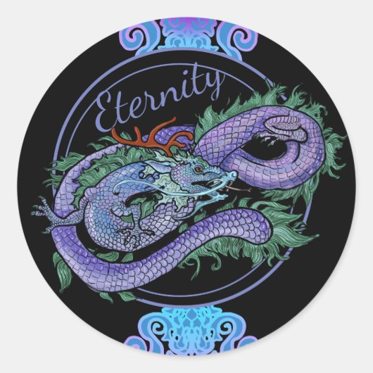 Eastern Dragon Eternity Ronde Sticker (Voorkant)