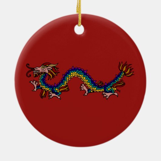 Eastern Dragon Keramisch Ornament (Achterkant)