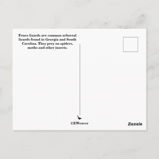 Eastern Fence Lizard SC Wildlife Briefkaart (Achterkant)