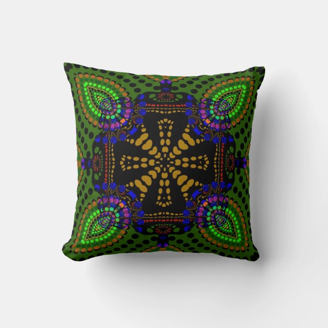 Eastern Fusion Tribal Batik Cushion Pillow Kussen (Voorkant)