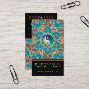 Eastern Gold Lotus Flower Yin Yang Visitekaartjes