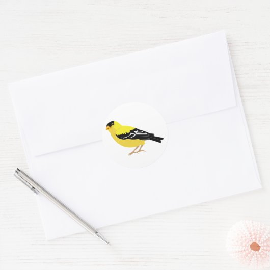 Eastern Goldfinch Ronde Sticker (Envelop)
