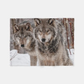 Eastern Gray Wolf Fleece Deken (Voorkant (Horizontaal))