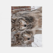 Eastern Gray Wolf Fleece Deken (Voorkant)