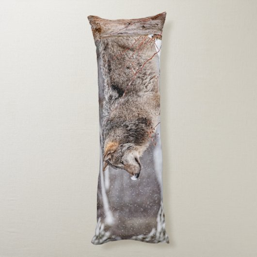 Eastern Gray Wolf Lichaamskussen (Achterkant (Verticaal))