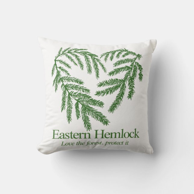 Eastern Hemlock Heart Nature Decorative Pillow Kussen (Voorkant)