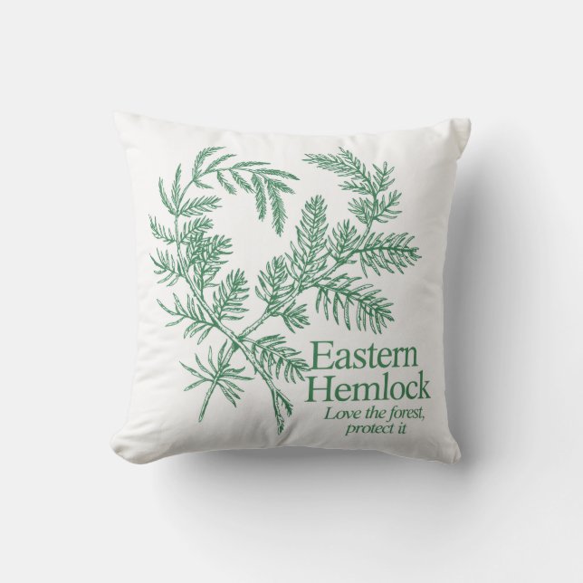 Eastern Hemlock Love the Forest Throw Pillow Kussen (Voorkant)