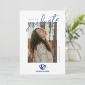 Eastern Illinois Panthers hoofd- en woordmerklogo Aankondiging (Staand voorkant)