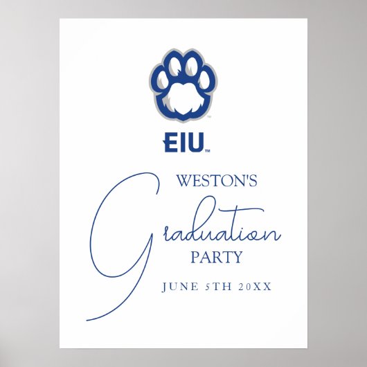 Eastern Illinois Panthers Paw Print & EIU (Voorkant)