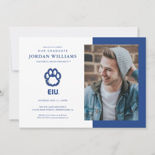 Eastern Illinois Panthers Paw Print & EIU Aankondiging (Voorkant)