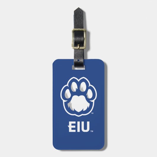 Eastern Illinois Panthers Paw Print & EIU Bagagelabel (Voorkant verticaal)