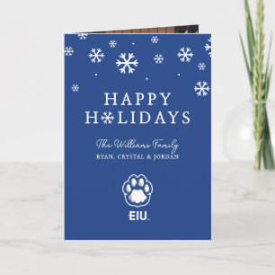 Eastern Illinois Panthers Paw Print & EIU Feestdagen Kaart