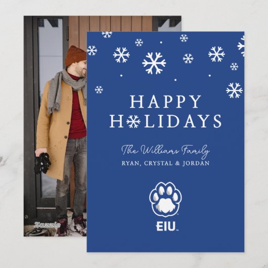 Eastern Illinois Panthers Paw Print & EIU Feestdagenkaart (Voorkant / Achterkant)