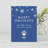 Eastern Illinois Panthers Paw Print & EIU Feestdagenkaart (Staand voorkant)