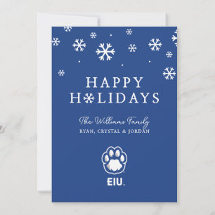 Eastern Illinois Panthers Paw Print & EIU Feestdagenkaart