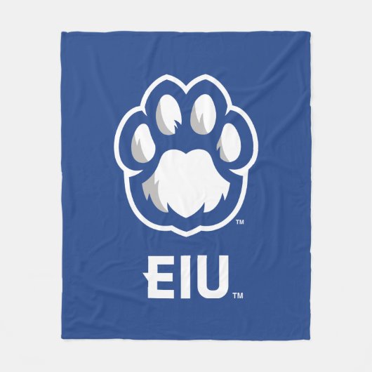 Eastern Illinois Panthers Paw Print & EIU Fleece Deken (Voorkant)
