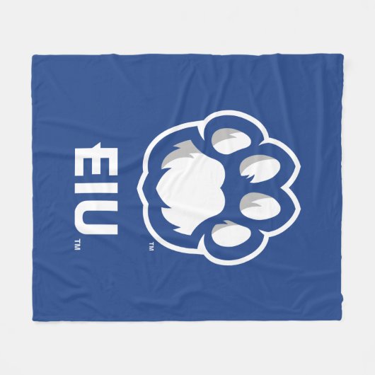 Eastern Illinois Panthers Paw Print & EIU Fleece Deken (Voorkant (Horizontaal))