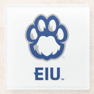 Eastern Illinois Panthers Paw Print & EIU Glazen Onderzetter