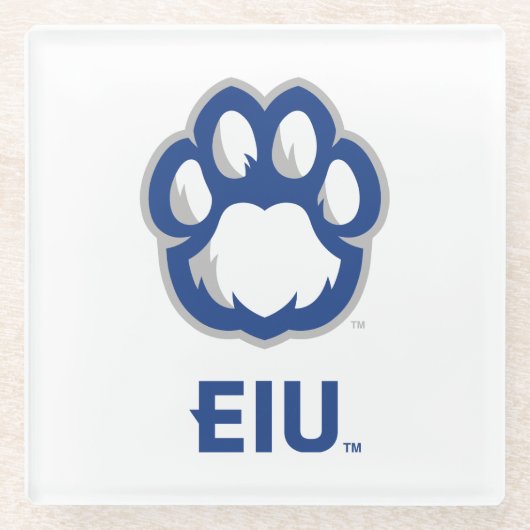 Eastern Illinois Panthers Paw Print & EIU Glazen Onderzetter (Voorkant)