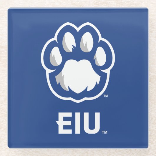 Eastern Illinois Panthers Paw Print & EIU Glazen Onderzetter (Voorkant)
