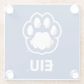 Eastern Illinois Panthers Paw Print & EIU Glazen Onderzetter (Achterkant)