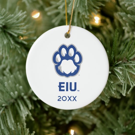 Eastern Illinois Panthers Paw Print & EIU Keramisch Ornament (Boom)