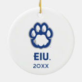 Eastern Illinois Panthers Paw Print & EIU Keramisch Ornament (Achterkant)